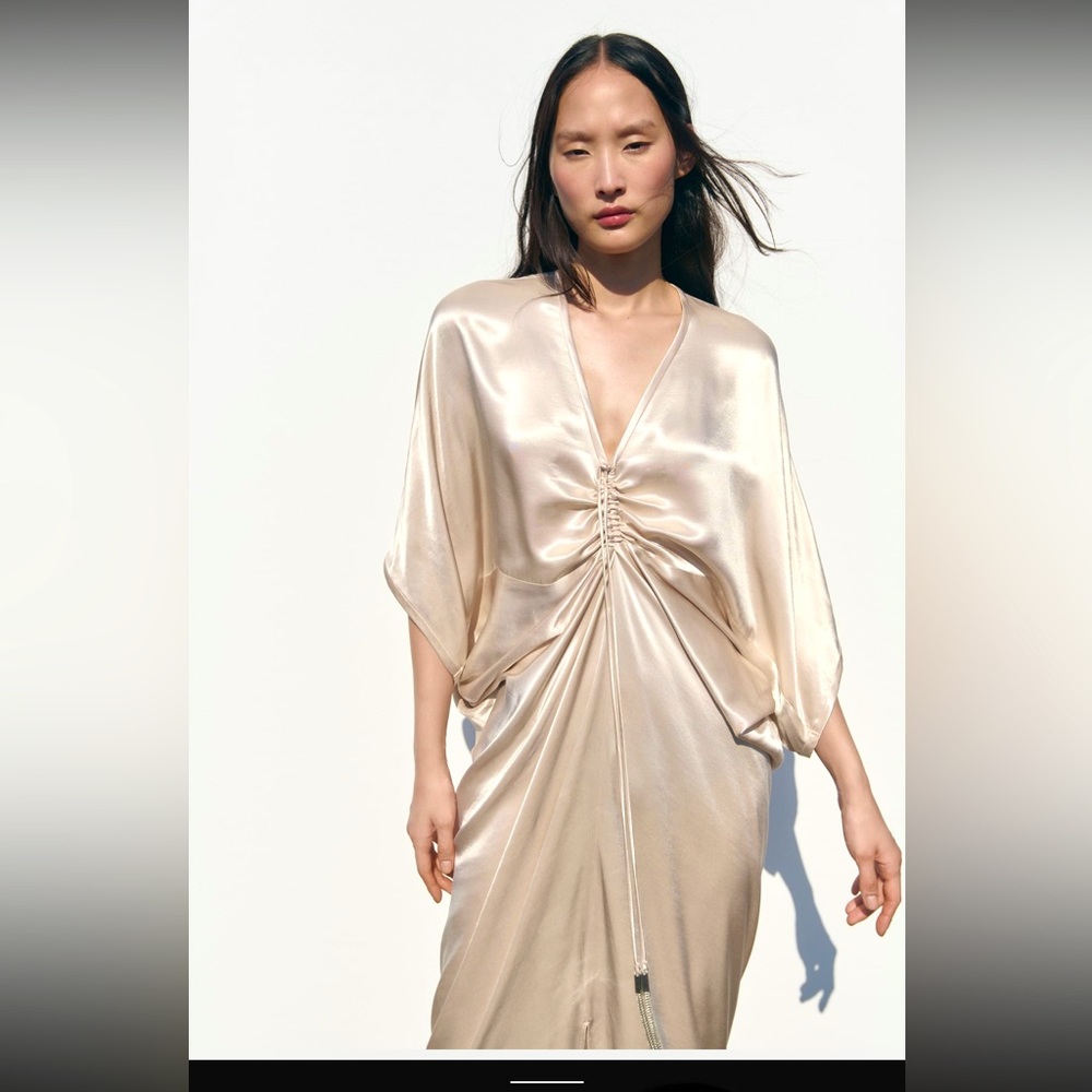 Zara Satin Effect Tunic Dress